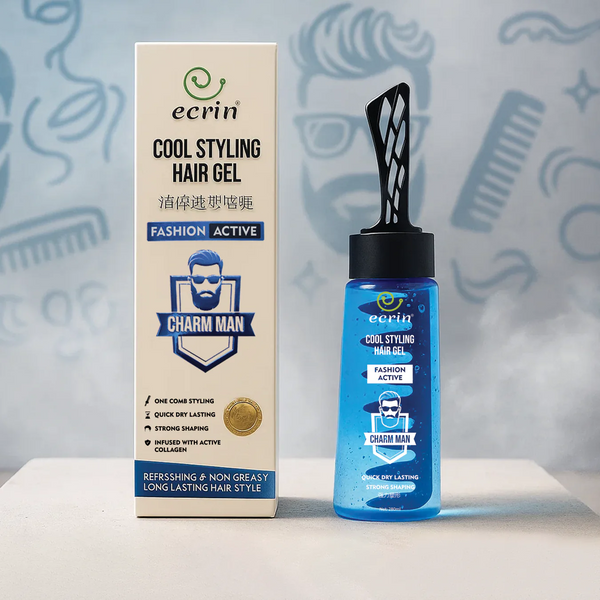 Ecrin Cool Styling Hair Gel with Active Collagen – Strong Hold & Shine